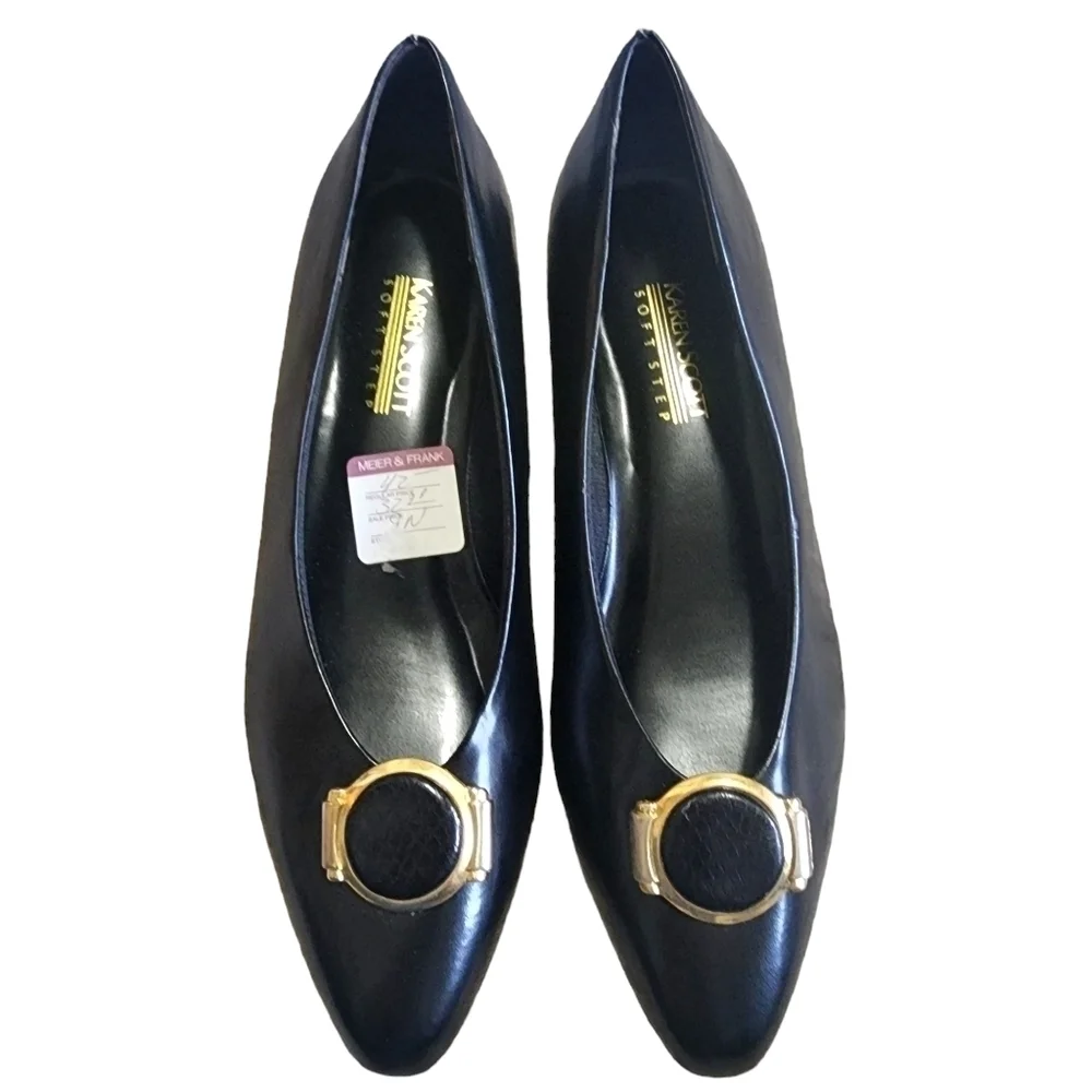 NWOT Vintage Karen Scott Felice Kitten Heel Navy Pumps - 9N
